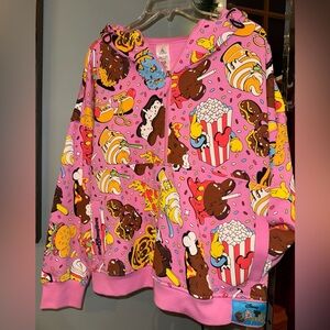 Disney 1/2 Zip Park Snacks Hoodie Size 1X NWT “Disney Eats” Mickey Mouse food